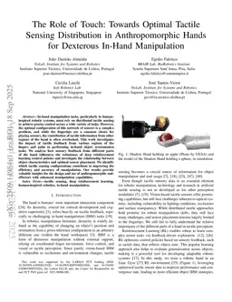 The Role of Touch: Towards Optimal Tactile Sensing Distribution in Anthropomorphic Hands for Dexterous In-Hand Manipulation