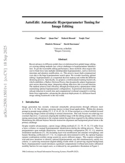 AutoEdit: Automatic Hyperparameter Tuning for Image Editing