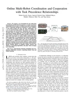 Online Multi-Robot Coordination and Cooperation with Task Precedence Relationships