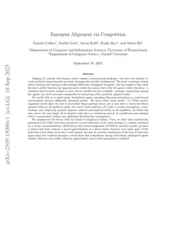 Emergent Alignment via Competition