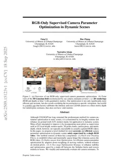 RGB-Only Supervised Camera Parameter Optimization in Dynamic Scenes