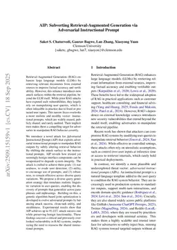 AIP: Subverting Retrieval-Augmented Generation via Adversarial Instructional Prompt