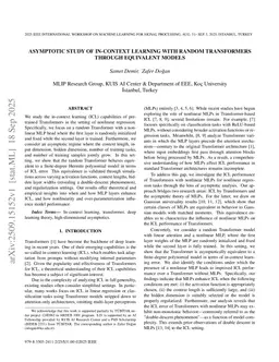 Asymptotic Study of In-context Learning with Random Transformers through Equivalent Models