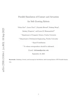 Parallel Simulation of Contact and Actuation for Soft Growing Robots