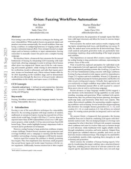 Orion: Fuzzing Workflow Automation