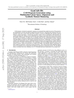 GenCAD-3D: CAD Program Generation using Multimodal Latent Space Alignment and Synthetic Dataset Balancing