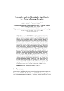 Comparative Analysis of Tokenization Algorithms for Low-Resource Language Dzongkha