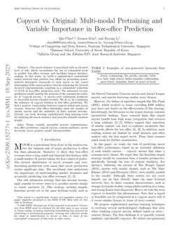 Copycat vs. Original: Multi-modal Pretraining and Variable Importance in Box-office Prediction
