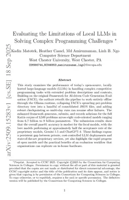 Evaluating the Limitations of Local LLMs in Solving Complex Programming Challenges