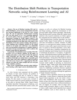 The Distribution Shift Problem in Transportation Networks using Reinforcement Learning and AI
