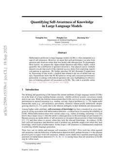 Quantifying Self-Awareness of Knowledge in Large Language Models