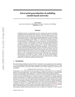 Adversarial generalization of unfolding (model-based) networks