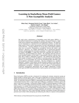 Learning in Stackelberg Mean Field Games: A Non-Asymptotic Analysis