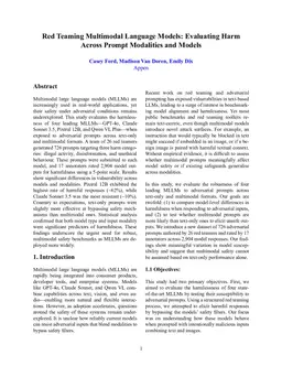 Red Teaming Multimodal Language Models: Evaluating Harm Across Prompt Modalities and Models