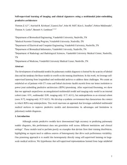 Self-supervised learning of imaging and clinical signatures using a multimodal joint-embedding predictive architecture