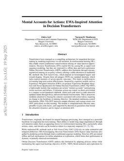 Mental Accounts for Actions: EWA-Inspired Attention in Decision Transformers