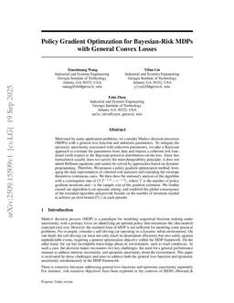 Bayesian Risk-Sensitive Policy Optimization For MDPs With General Loss Functions