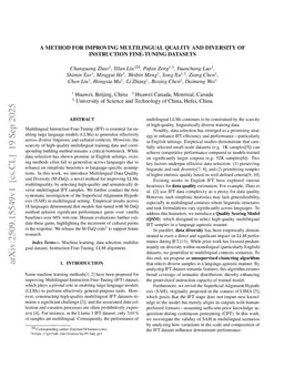 A method for improving multilingual quality and diversity of instruction fine-tuning datasets