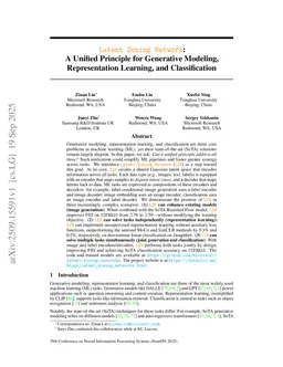 Latent Zoning Network: A Unified Principle for Generative Modeling, Representation Learning, and Classification