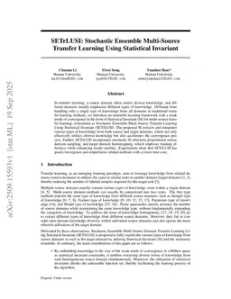 SETrLUSI: Stochastic Ensemble Multi-Source Transfer Learning Using Statistical Invariant