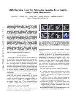 ORB: Operating Room Bot, Automating Operating Room Logistics through Mobile Manipulation