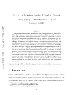 Interpretable Network-assisted Random Forest+