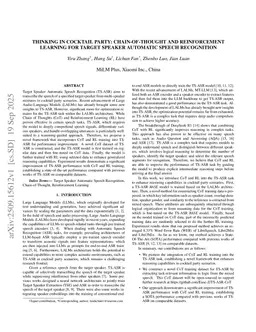 Thinking in cocktail party: Chain-of-Thought and reinforcement learning for target speaker automatic speech recognition