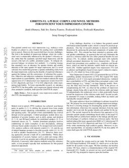 LibriTTS-VI: A Public Corpus and Novel Methods for Efficient Voice Impression Control