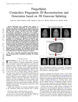 FingerSplat: Contactless Fingerprint 3D Reconstruction and Generation based on 3D Gaussian Splatting