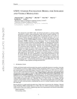 UNIV: Unified Foundation Model for Infrared and Visible Modalities