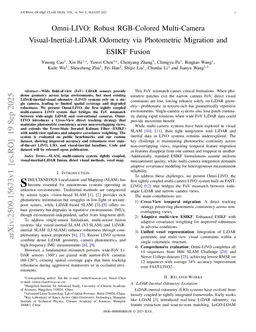 Omni-LIVO: Robust RGB-Colored Multi-Camera Visual-Inertial-LiDAR Odometry via Photometric Migration and ESIKF Fusion