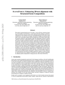 SCENEFORGE: Enhancing 3D-text alignment with Structured Scene Compositions