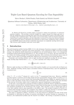 Triplet Loss Based Quantum Encoding for Class Separability