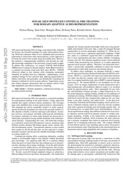 SONAR: Self-Distilled Continual Pre-training for Domain Adaptive Audio Representation
