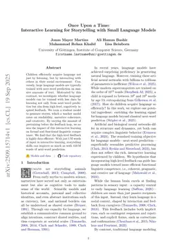 Once Upon a Time: Interactive Learning for Storytelling with Small Language Models