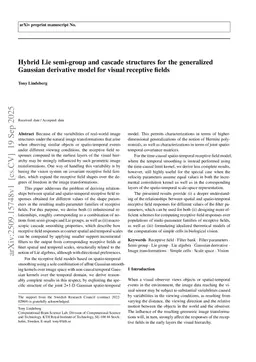 Hybrid Lie semi-group and cascade structures for the generalized Gaussian derivative model for visual receptive fields