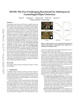 MCOD: The First Challenging Benchmark for Multispectral Camouflaged Object Detection