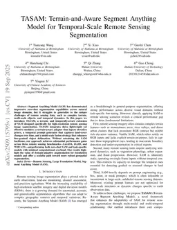 TASAM: Terrain-and-Aware Segment Anything Model for Temporal-Scale Remote Sensing Segmentation