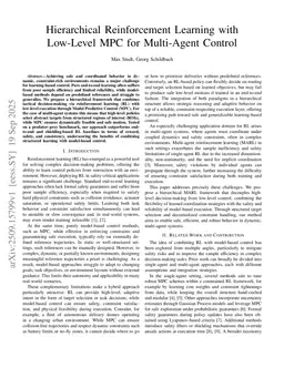 Hierarchical Reinforcement Learning with Low-Level MPC for Multi-Agent Control