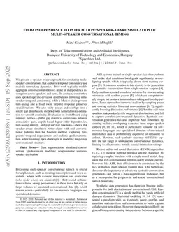 From Independence to Interaction: Speaker-Aware Simulation of Multi-Speaker Conversational Timing