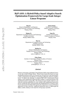 HyP-ASO: A Hybrid Policy-based Adaptive Search Optimization Framework for Large-Scale Integer Linear Programs