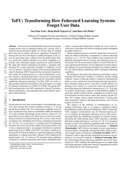 ToFU: Transforming How Federated Learning Systems Forget User Data