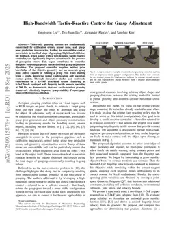 High-Bandwidth Tactile-Reactive Control for Grasp Adjustment