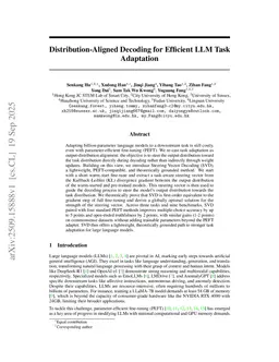 Distribution-Aligned Decoding for Efficient LLM Task Adaptation