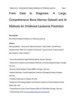 From Data to Diagnosis: A Large, Comprehensive Bone Marrow Dataset and AI Methods for Childhood Leukemia Prediction