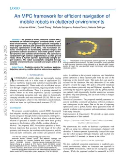 An MPC framework for efficient navigation of mobile robots in cluttered environments