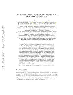 The Missing Piece: A Case for Pre-Training in 3D Medical Object Detection