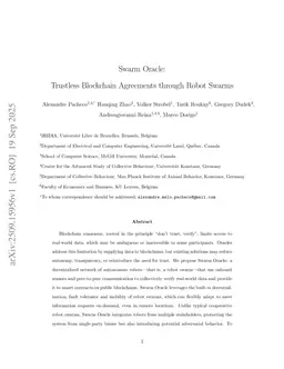 Swarm Oracle: Trustless Blockchain Agreements through Robot Swarms