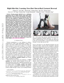 Right-Side-Out: Learning Zero-Shot Sim-to-Real Garment Reversal