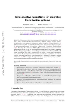 Time-adaptive SympNets for separable Hamiltonian systems